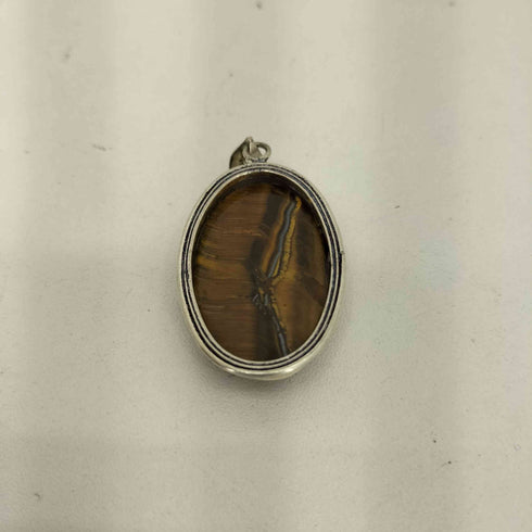 925刻印 タイガーアイ ネックレス トップペンダント メンズ